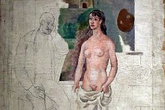 Pablo Picasso 1914 Painter and His Model From Musee National Picasso Paris 1 At New York Met Breuer Unfinished.jpg